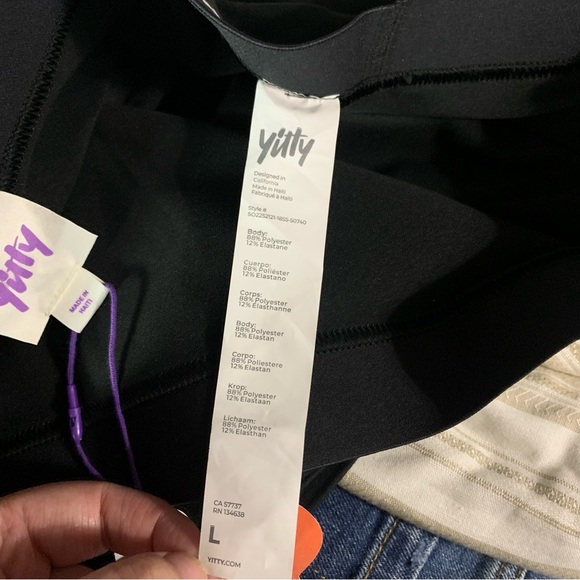 Yitty Major Label Shaping High Waist Logo Waistband Shorts Black Large - Picture 8 of 8